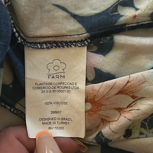 Anthropologie Farm Floral Blue and White Bell Sleeve Wrap Dress - Picture 8 of 8